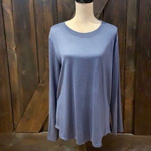 Banana Republic bluish grey long sleeve crew neck top
